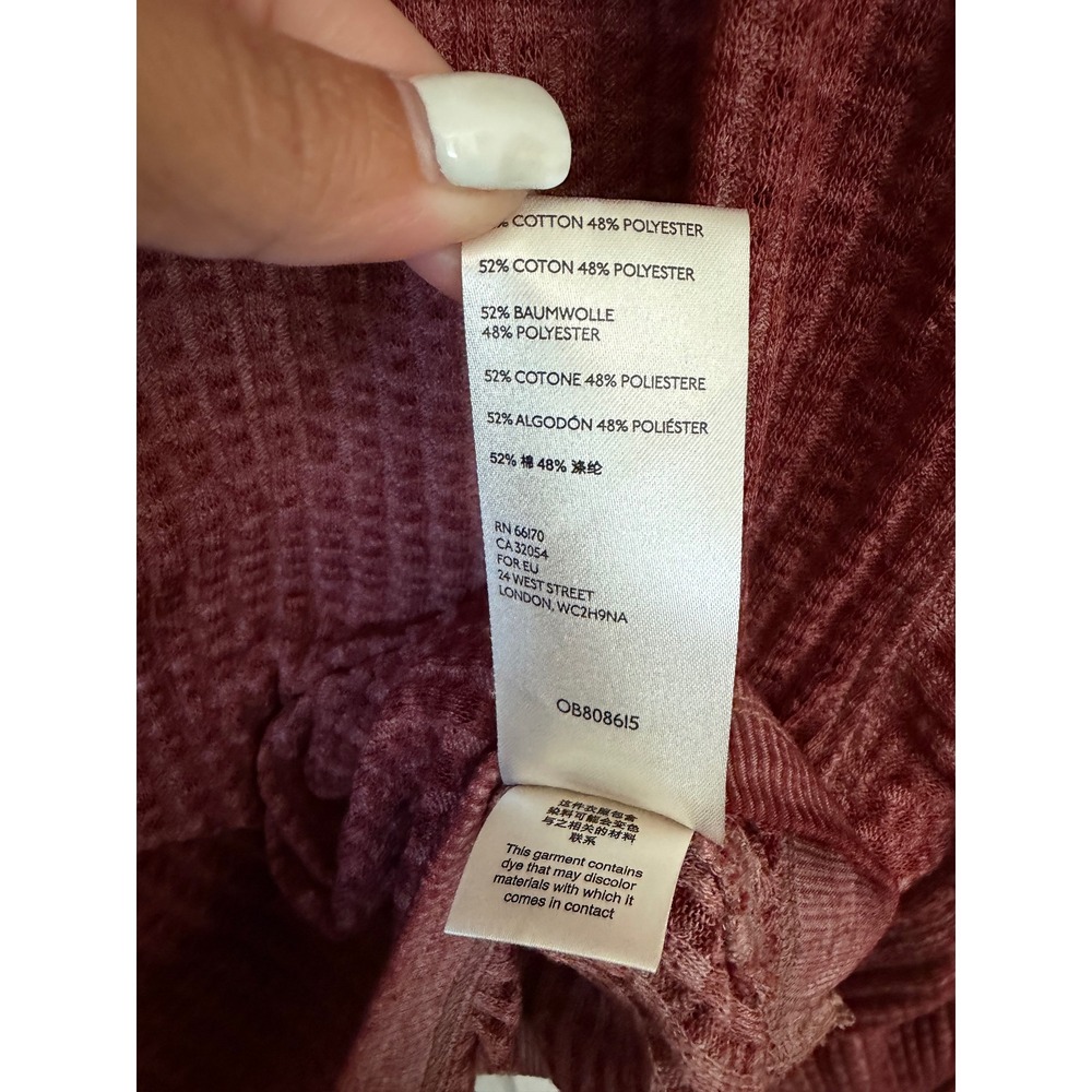 We The Free Thermal Oversized Distressed Grunge Loungewear Top Women's L Brown - Picture 4 of 7